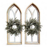 Ivory Point Farmhouse Wooden Wall Window Arches Set of 2 -3 Sizes - Rustic Cathedral Wood Windows - Ranch Junkie Mercantile LLC 