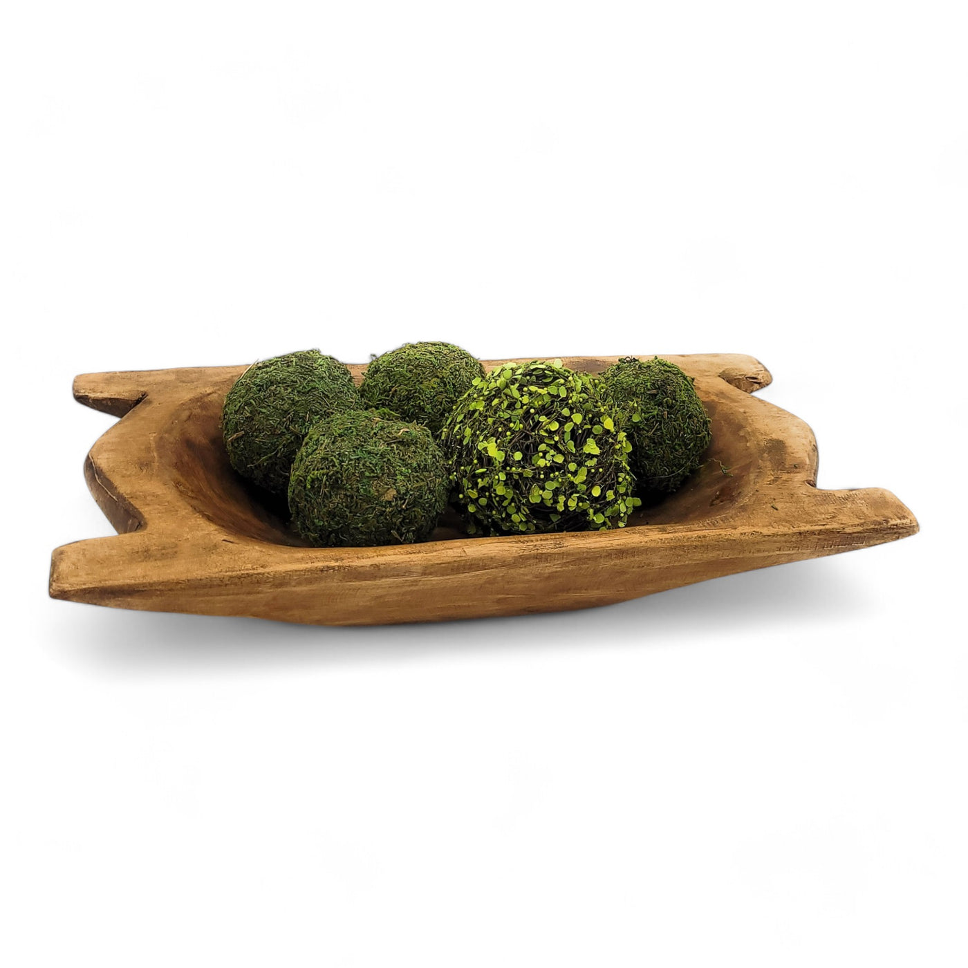 The Montana Dough Bowl Three Sizes, Table Center Piece, Decorative Bowl + Moss Balls - Ranch Junkie Mercantile LLC 