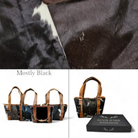 Bundle Deal Highlands Cowhide Tote Purse Black + Envelope Cowhide Large Wallet Black - Ranch Junkie Mercantile LLC 