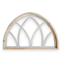 Farmhouse Half Moon Wooden Wall Window Arch -2 Sizes- Wood Cathedral Window Mountain Ridge
