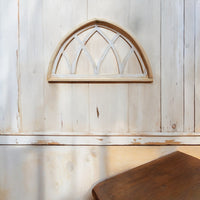 Farmhouse Half Moon Wooden Wall Window Arch -2 Sizes- Wood Cathedral Window Mountain Ridge