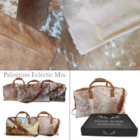 Saddle Large Genuine Cowhide Weekender Highlands Cowhide Duffel - Ranch Junkie Mercantile LLC 