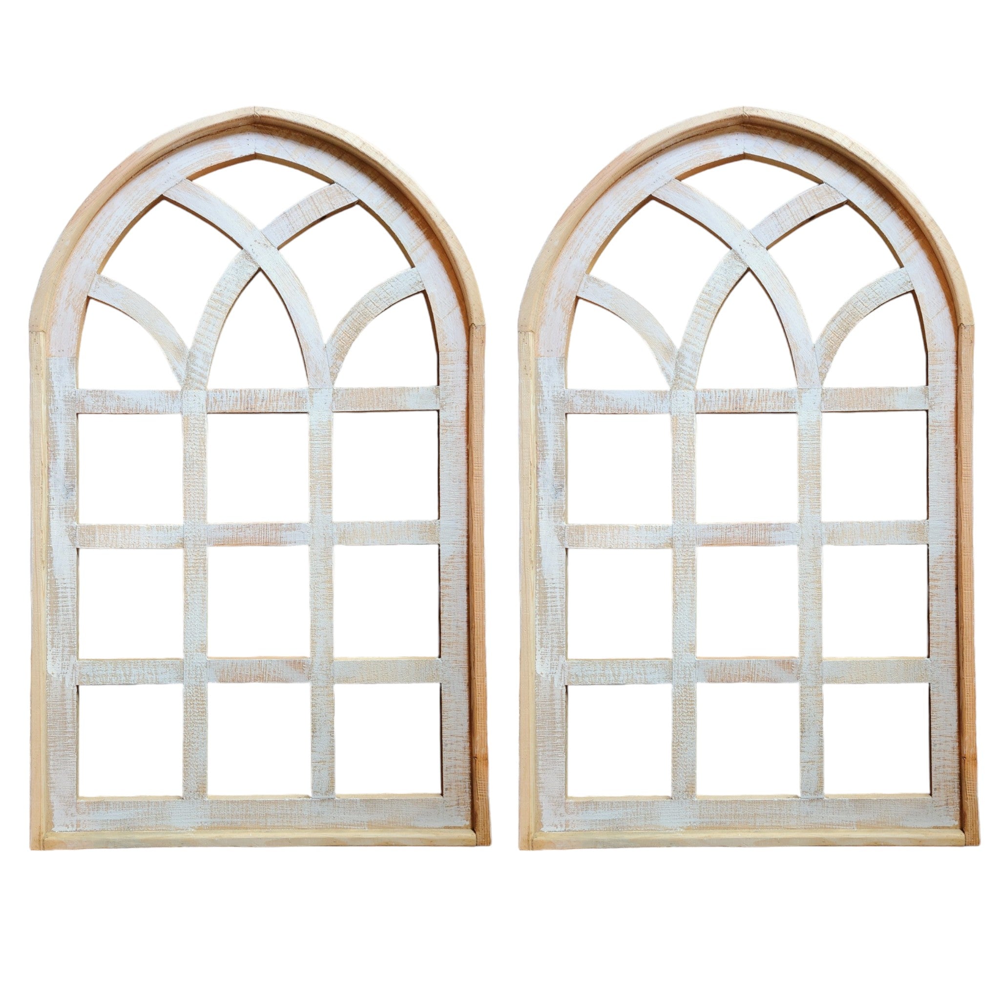 Farmhouse Wall Decor Window Arch - The Paradise Fields Large Wood Window Frame 2 Sizes 44" and 48" - Ranch Junkie Mercantile LLC 