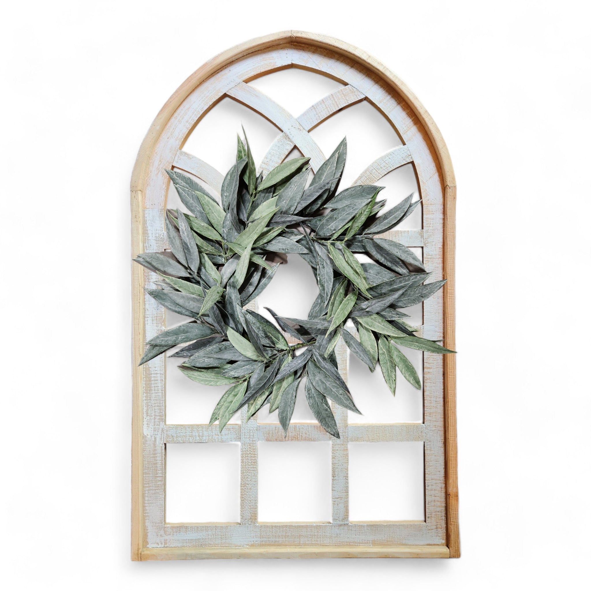 Farmhouse Wall Decor Window Arch - The Paradise Fields Large Wood Window Frame 2 Sizes 44" and 48" - Ranch Junkie Mercantile LLC 