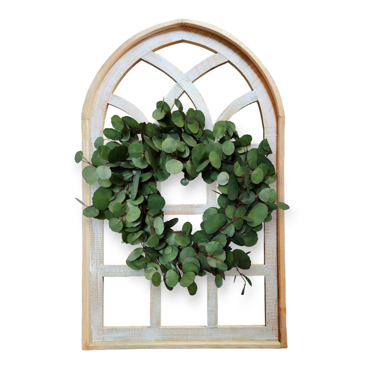 Farmhouse Wall Decor Window Arch - The Paradise Fields Large Wood Window Frame 2 Sizes 44" and 48" - Ranch Junkie Mercantile LLC 