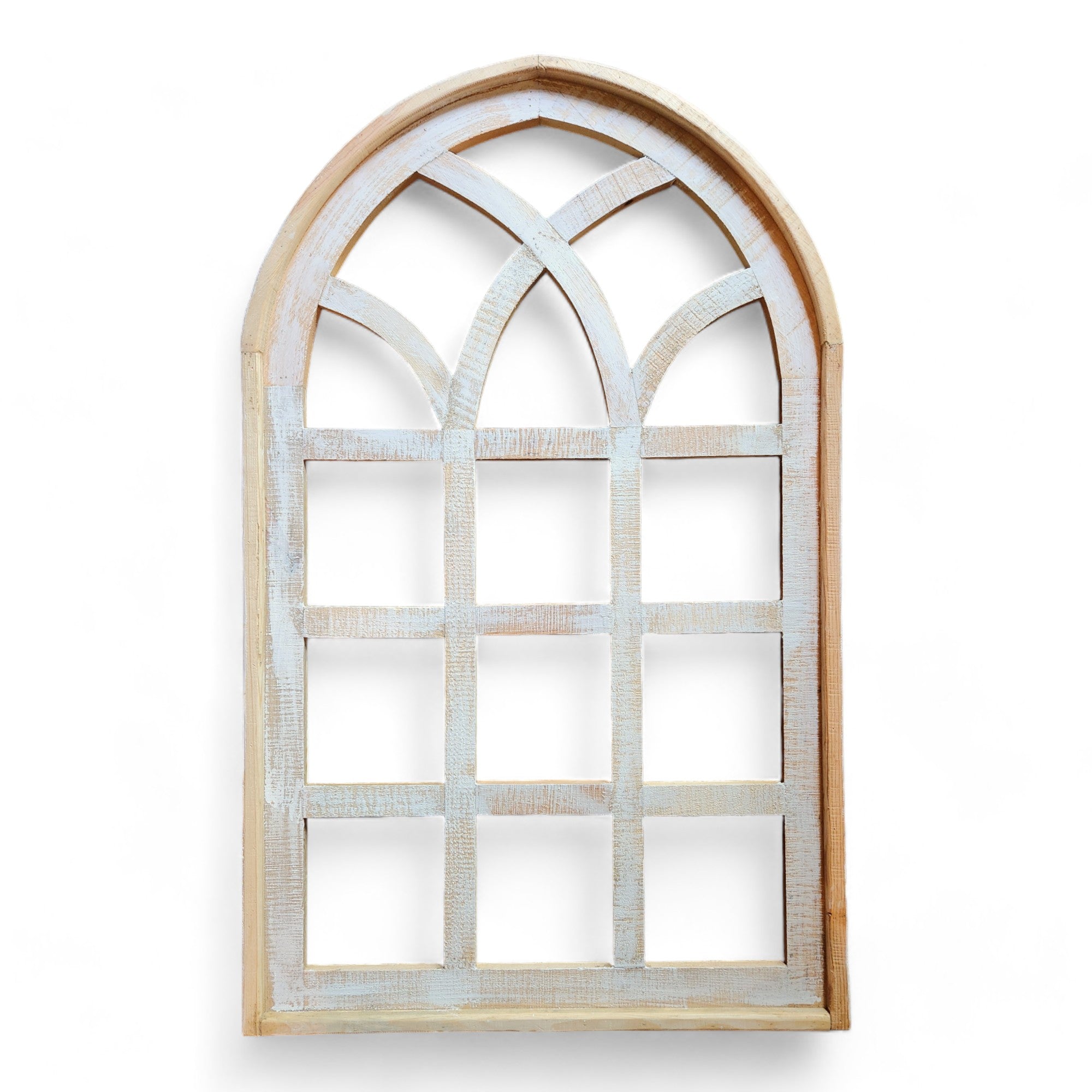 Farmhouse Wall Decor Window Arch - The Paradise Fields Large Wood Window Frame 2 Sizes 44" and 48" - Ranch Junkie Mercantile LLC 