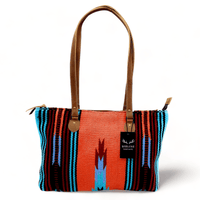 Southwestern Large Handwoven Wool Boho Tote Sedona Saddle Blanket Bag - Ranch Junkie Mercantile LLC 