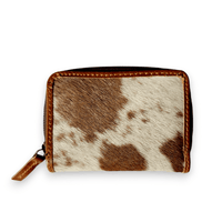 Cowhide Credit Card Wallet Cowhide Wallet Small Leather Highlands Wallet - Ranch Junkie Mercantile LLC 