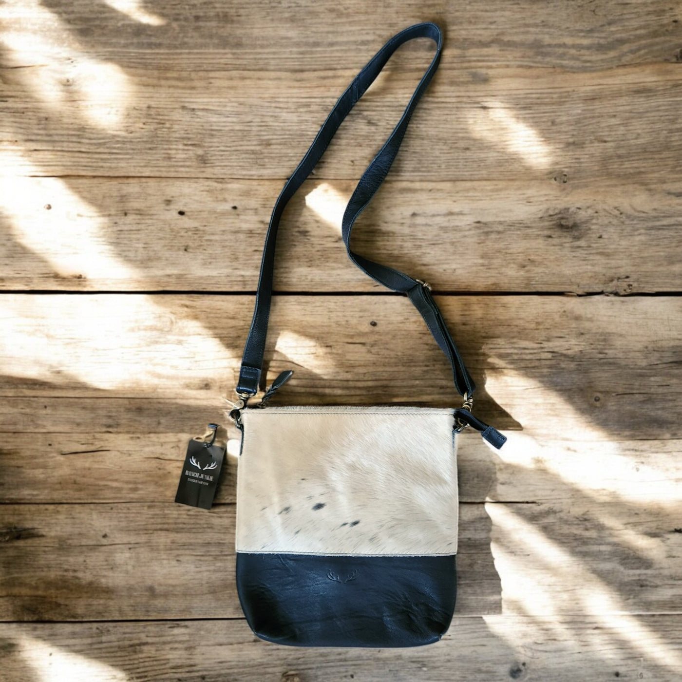 Sample Sale Highlands Genuine Cowhide Large Black Crossbody Bag Crossbody Purse #8 - Ranch Junkie Mercantile LLC 