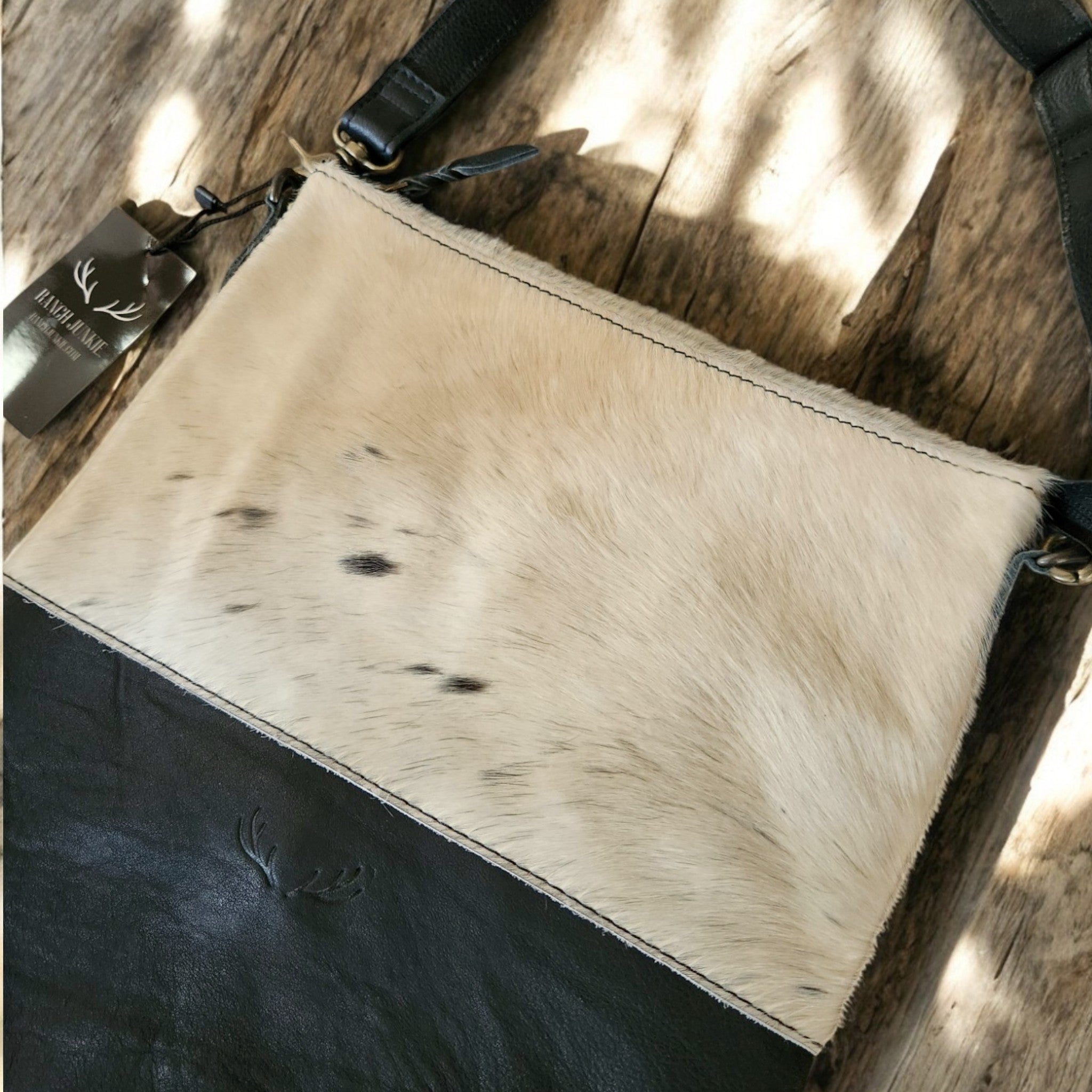 Sample Sale Highlands Genuine Cowhide Large Black Crossbody Bag Crossbody Purse #8 - Ranch Junkie Mercantile LLC 