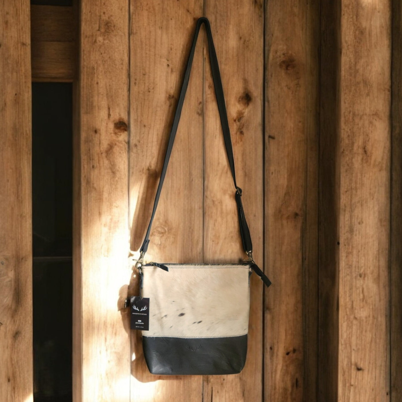 Sample Sale Highlands Genuine Cowhide Large Black Crossbody Bag Crossbody Purse #8 - Ranch Junkie Mercantile LLC 