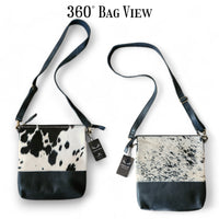 Sample Sale Highlands Genuine Cowhide Large Black Crossbody Bag Crossbody Purse #11 - Ranch Junkie Mercantile LLC 