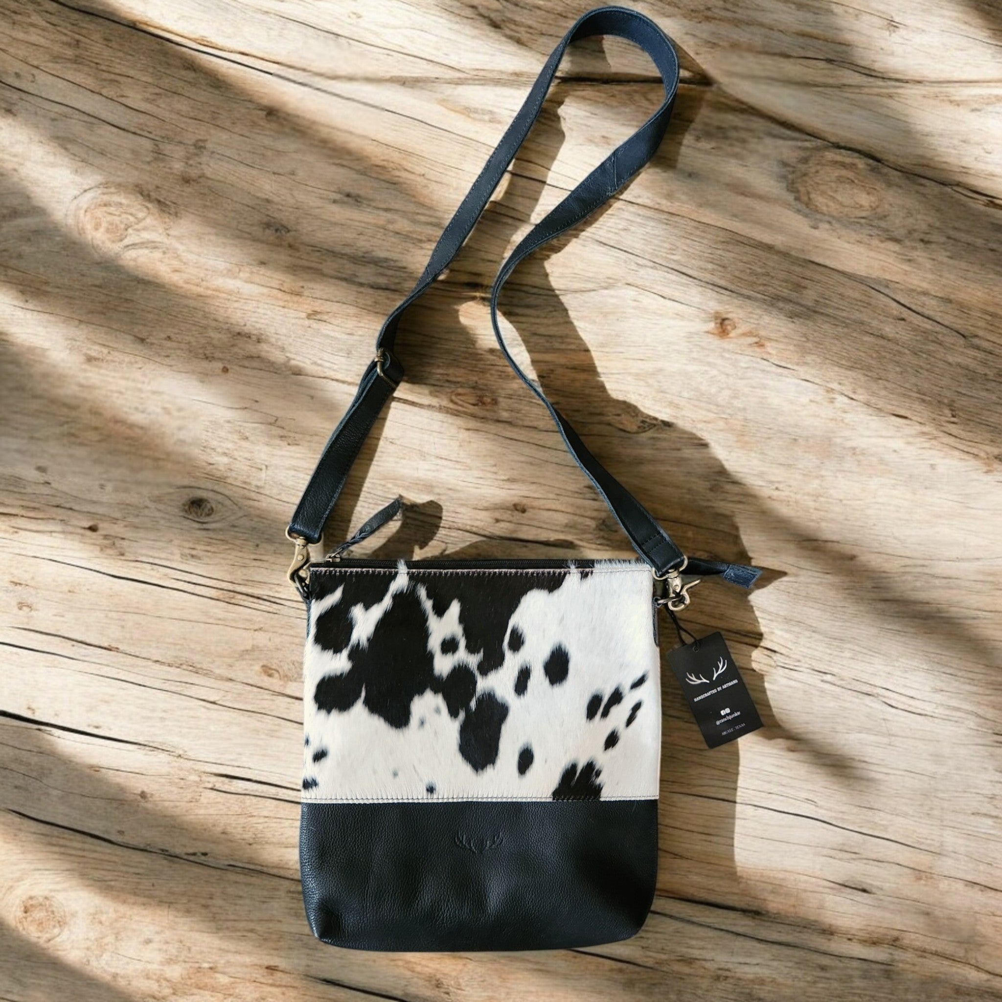 Sample Sale Highlands Genuine Cowhide Large Black Crossbody Bag Crossbody Purse #11 - Ranch Junkie Mercantile LLC 