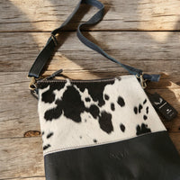 Sample Sale Highlands Genuine Cowhide Large Black Crossbody Bag Crossbody Purse #11 - Ranch Junkie Mercantile LLC 