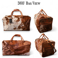 Sample Sale Highlands Saddle Large Genuine Cowhide Weekender Cowhide Duffel #1 - Ranch Junkie Mercantile LLC 