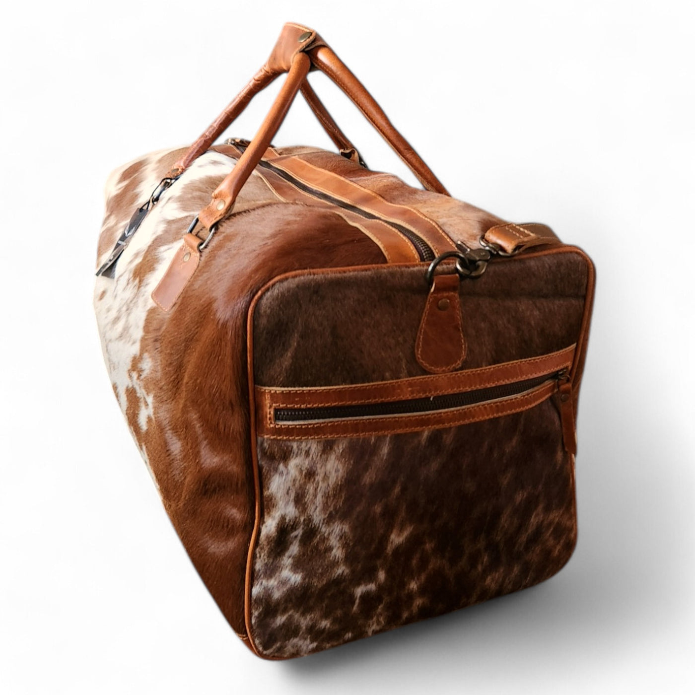 Sample Sale Highlands Saddle Large Genuine Cowhide Weekender Cowhide Duffel #1 - Ranch Junkie Mercantile LLC 