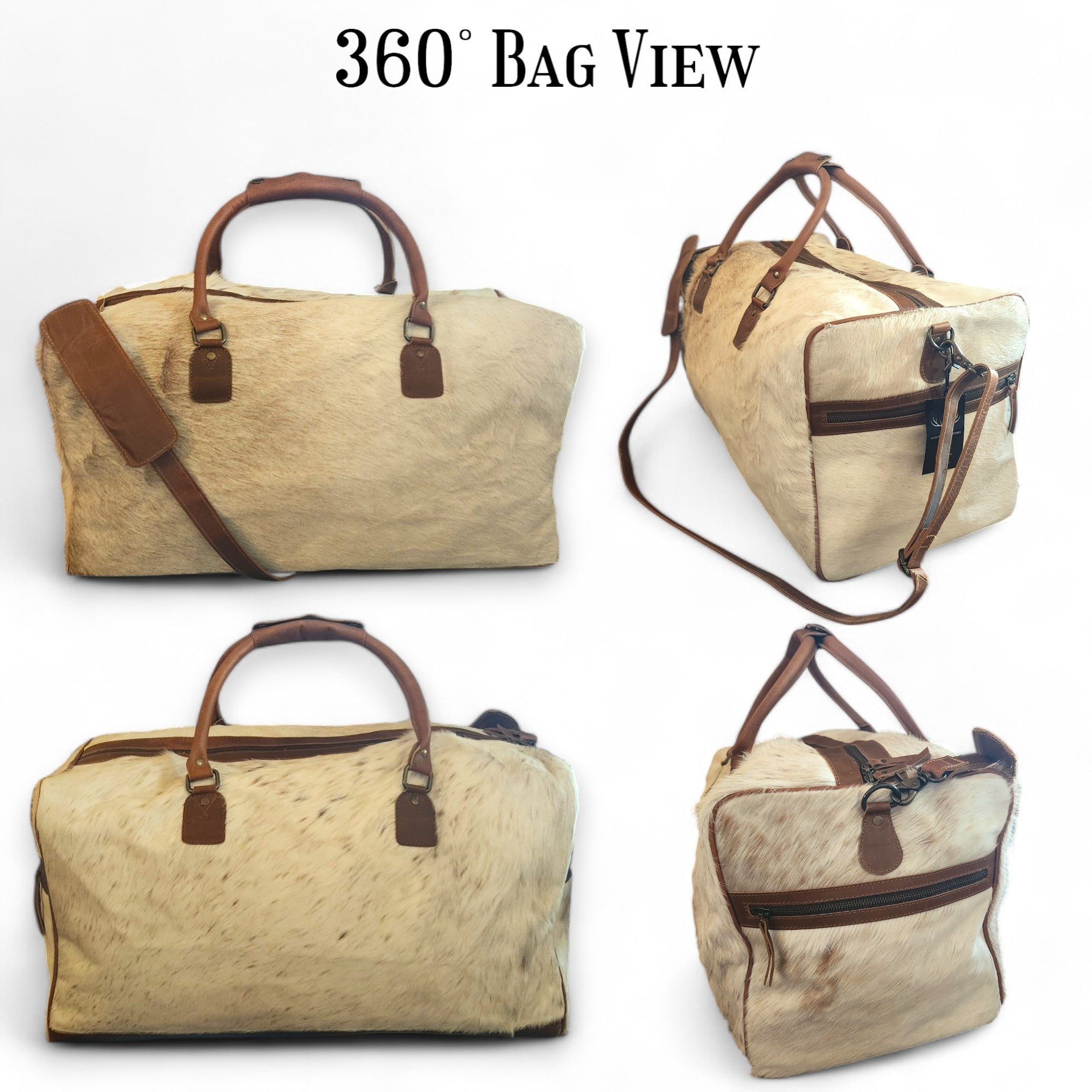 Sample Sale Highlands Saddle Large Genuine Cowhide Weekender Cowhide Duffel #2 - Ranch Junkie Mercantile LLC 