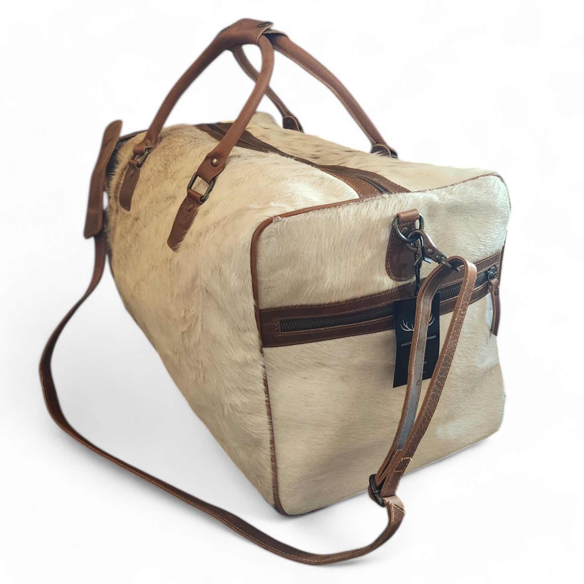 Sample Sale Highlands Saddle Large Genuine Cowhide Weekender Cowhide Duffel #2 - Ranch Junkie Mercantile LLC 