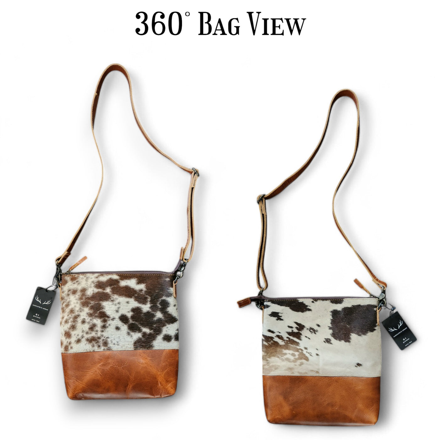 Sample Sale Highlands Genuine Cowhide Large Saddle Crossbody Bag Crossbody Purse #3 - Ranch Junkie Mercantile LLC 