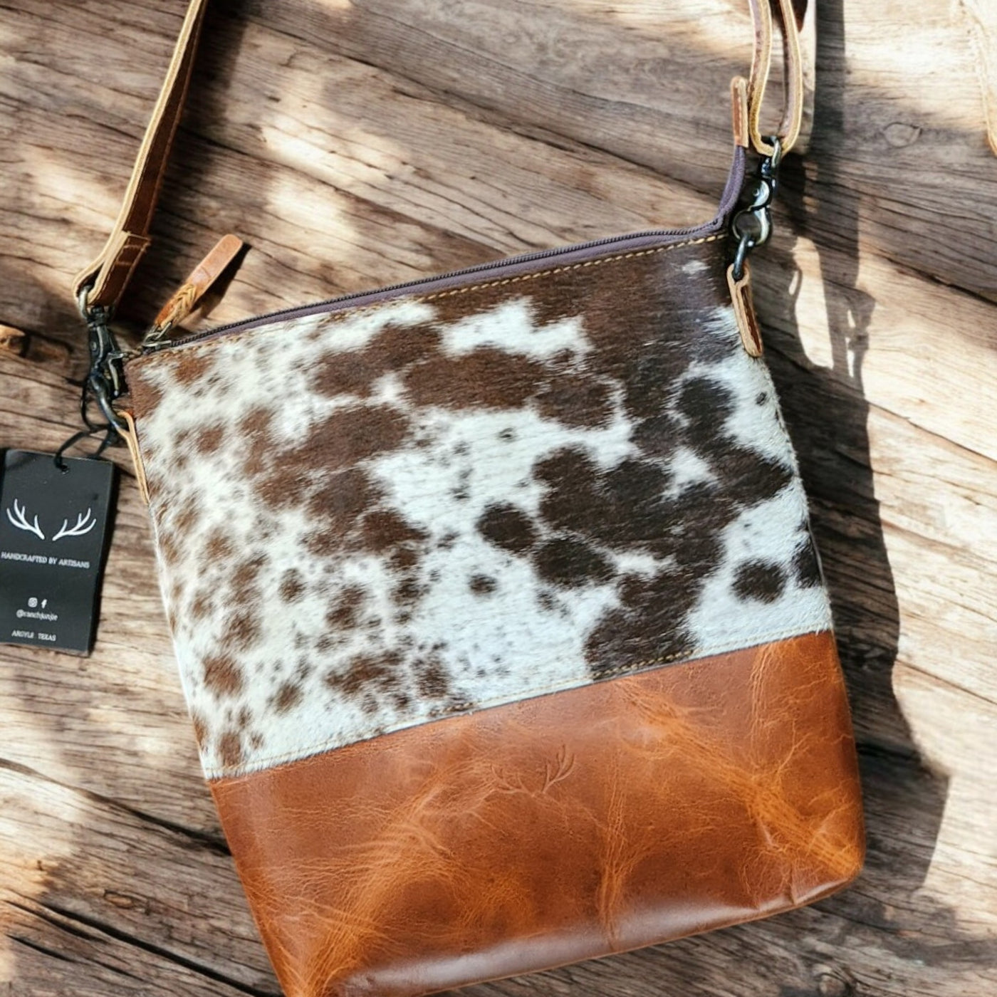 Sample Sale Highlands Genuine Cowhide Large Saddle Crossbody Bag Crossbody Purse #3 - Ranch Junkie Mercantile LLC 