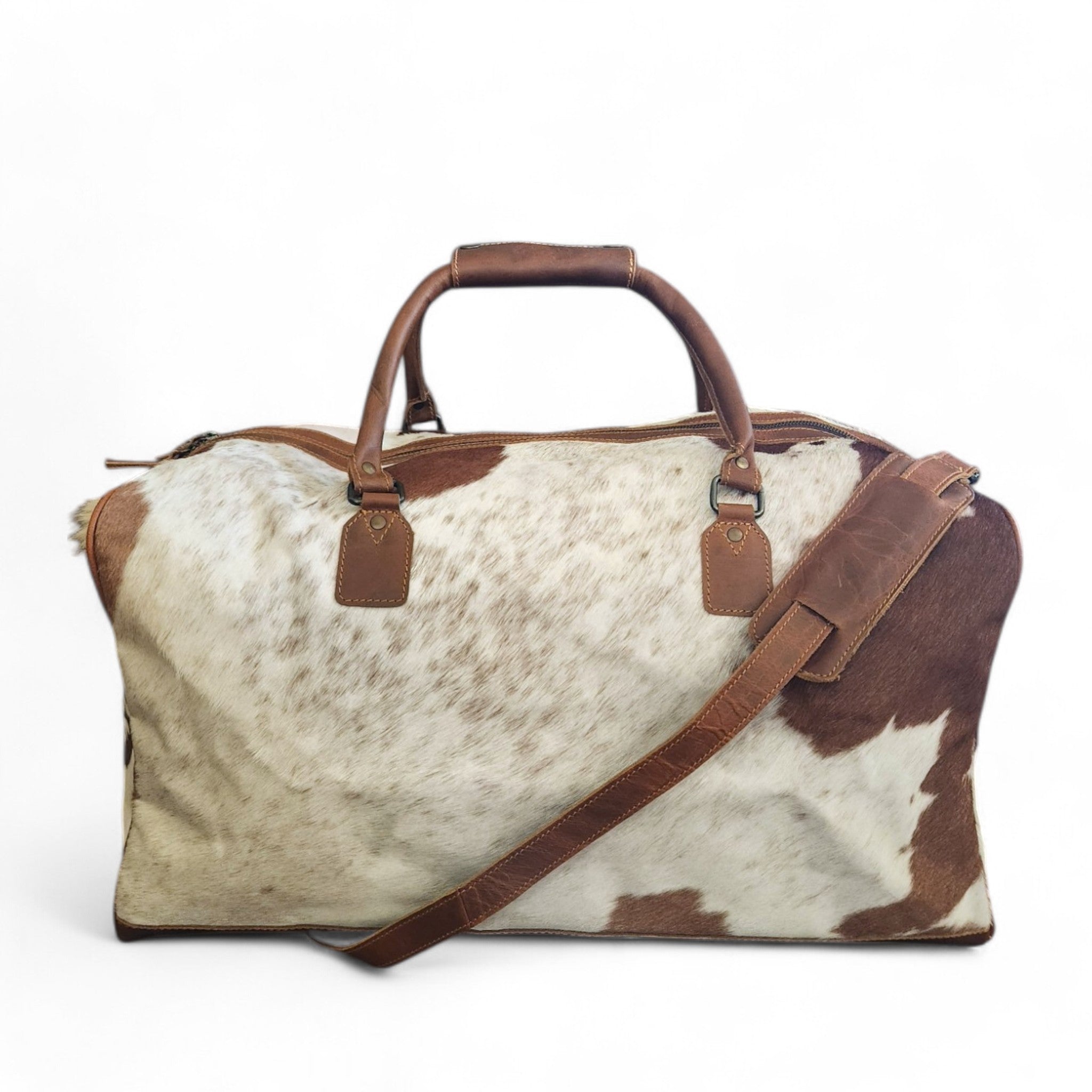 Sample Sale Highlands Saddle Large Genuine Cowhide Weekender Cowhide Duffel #4 - Ranch Junkie Mercantile LLC 