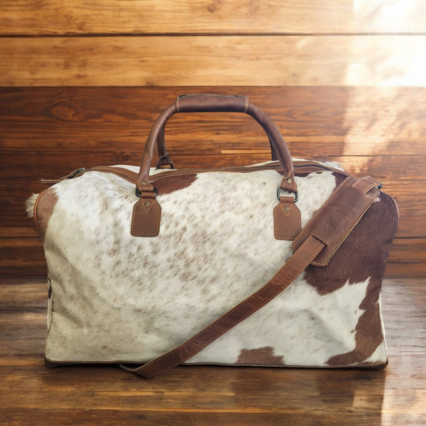 Sample Sale Highlands Saddle Large Genuine Cowhide Weekender Cowhide Duffel #4 - Ranch Junkie Mercantile LLC 