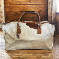 Sample Sale Highlands Saddle Large Genuine Cowhide Weekender Cowhide Duffel #4 - Ranch Junkie Mercantile LLC 