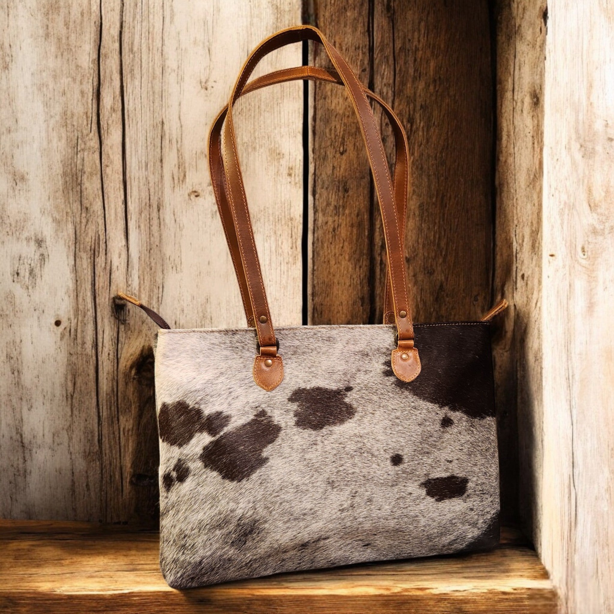 Sample Sale Highlands Genuine Cowhide Large Tote #4 - Ranch Junkie Mercantile LLC 