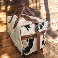 Sample Sale Highlands Black And White Large Genuine Cowhide Weekender Cowhide Duffel #5 - Ranch Junkie Mercantile LLC 