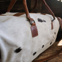 Sample Sale Highlands Black And White Large Genuine Cowhide Weekender Cowhide Duffel #5 - Ranch Junkie Mercantile LLC 