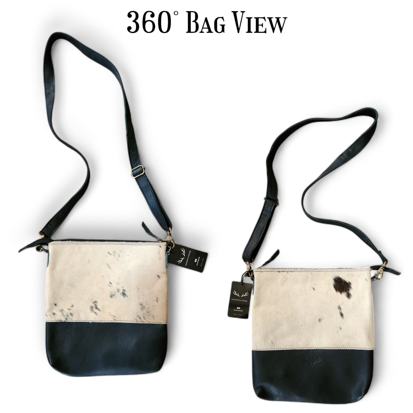 Sample Sale Highlands Genuine Cowhide Large Black Crossbody Bag Crossbody Purse #6 - Ranch Junkie Mercantile LLC 