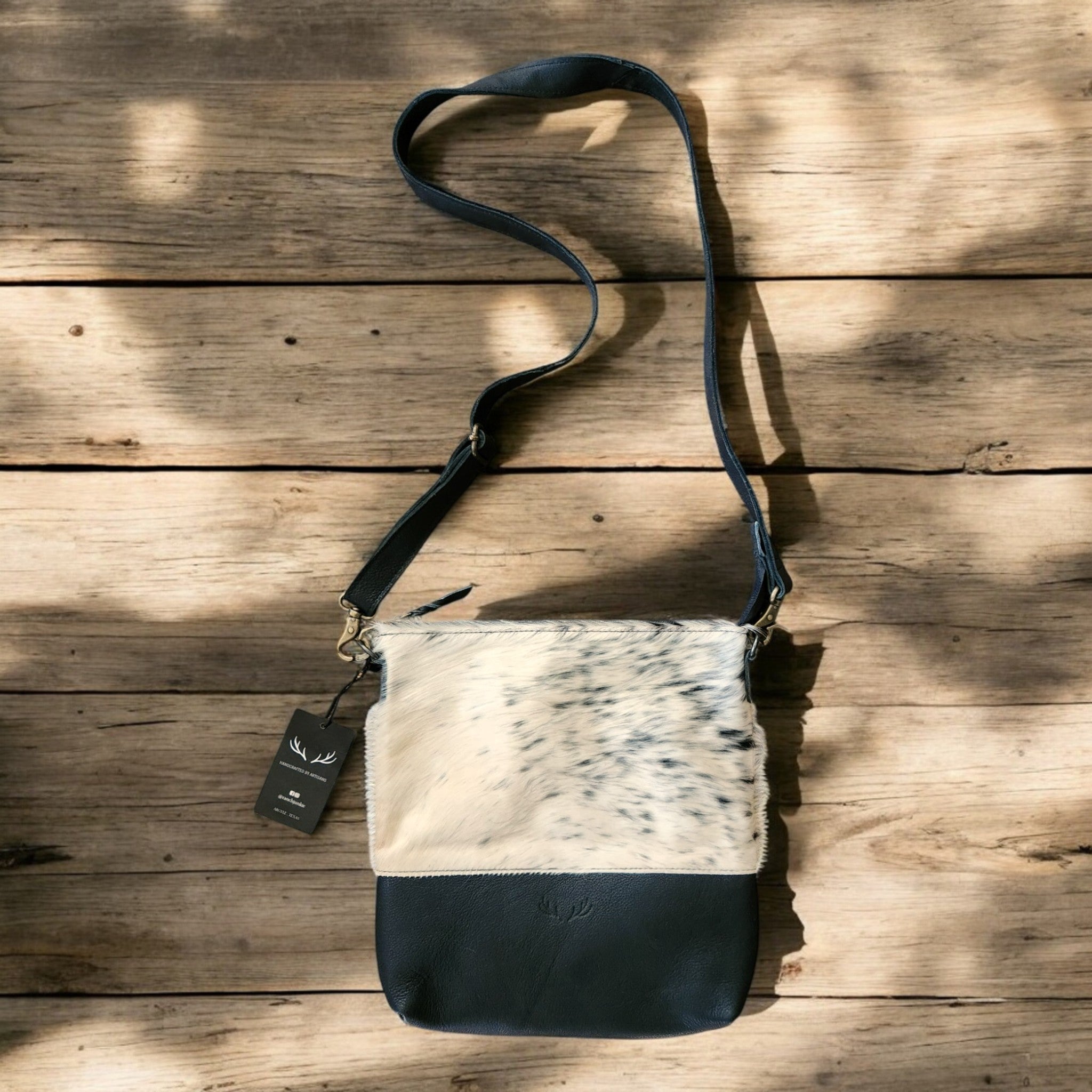 Sample Sale Highlands Genuine Cowhide Large Black Crossbody Bag Crossbody Purse #7 - Ranch Junkie Mercantile LLC 