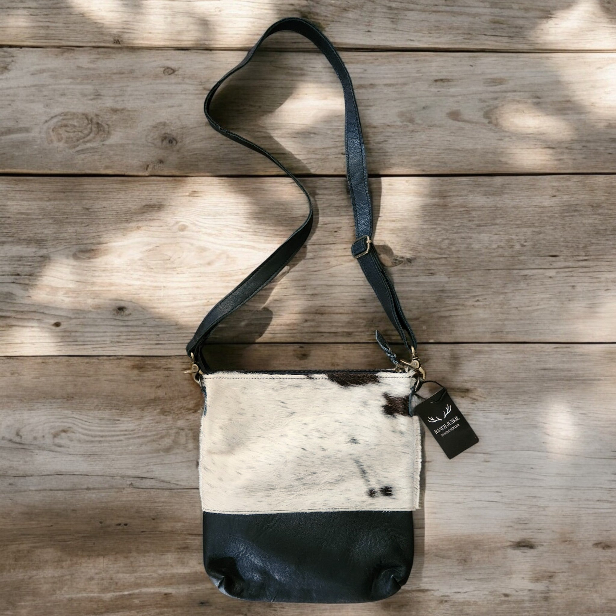 Sample Sale Highlands Genuine Cowhide Large Black Crossbody Bag Crossbody Purse #7 - Ranch Junkie Mercantile LLC 