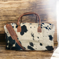 Sample Sale Highlands Black And White Large Genuine Cowhide Weekender Cowhide Duffel #7 - Ranch Junkie Mercantile LLC 