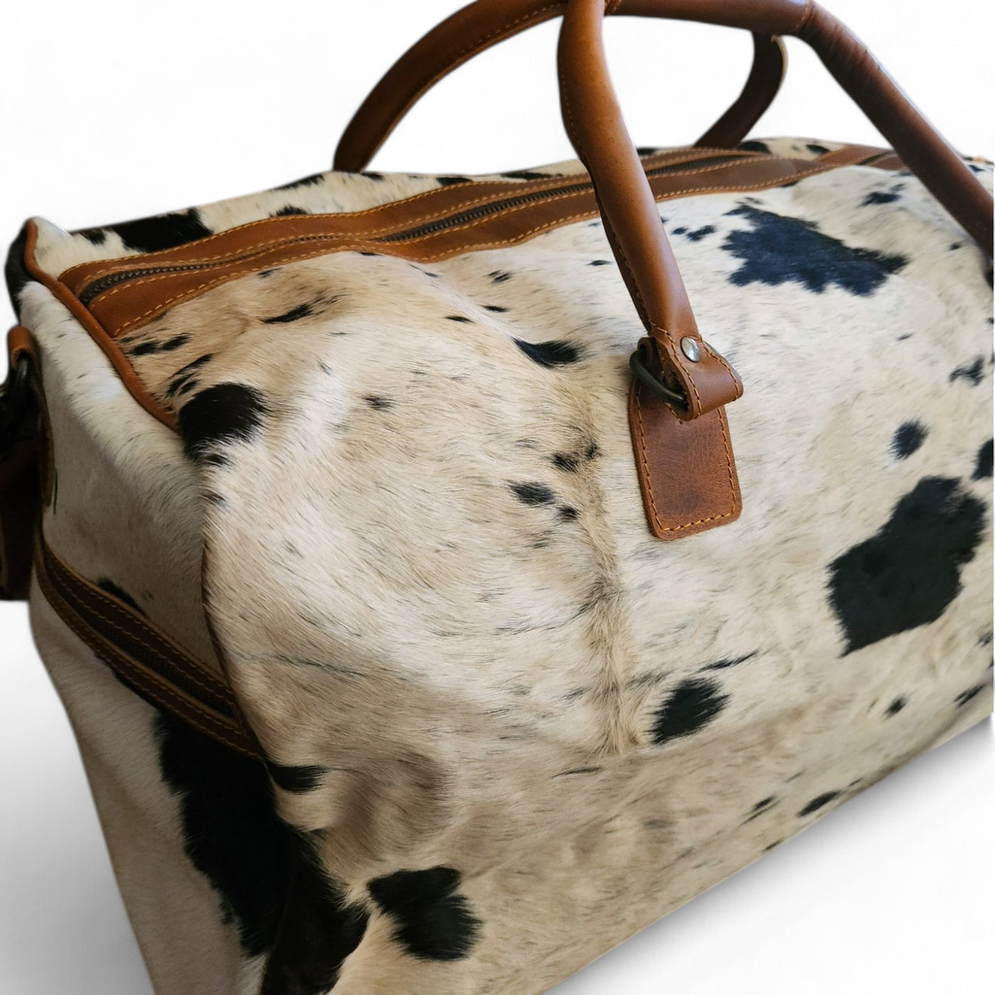 Sample Sale Highlands Black And White Large Genuine Cowhide Weekender Cowhide Duffel #7 - Ranch Junkie Mercantile LLC 