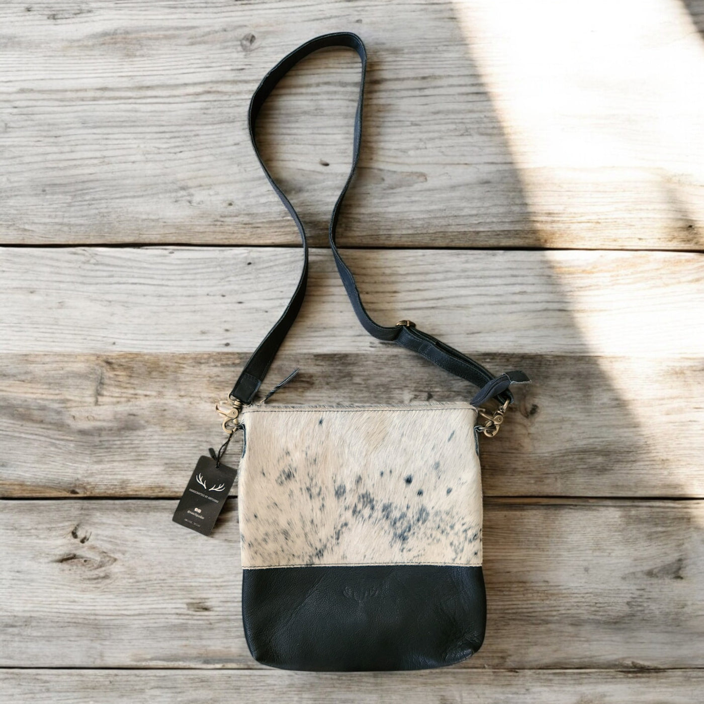 Sample Sale Highlands Genuine Cowhide Large Black Crossbody Bag Crossbody Purse #9 - Ranch Junkie Mercantile LLC 