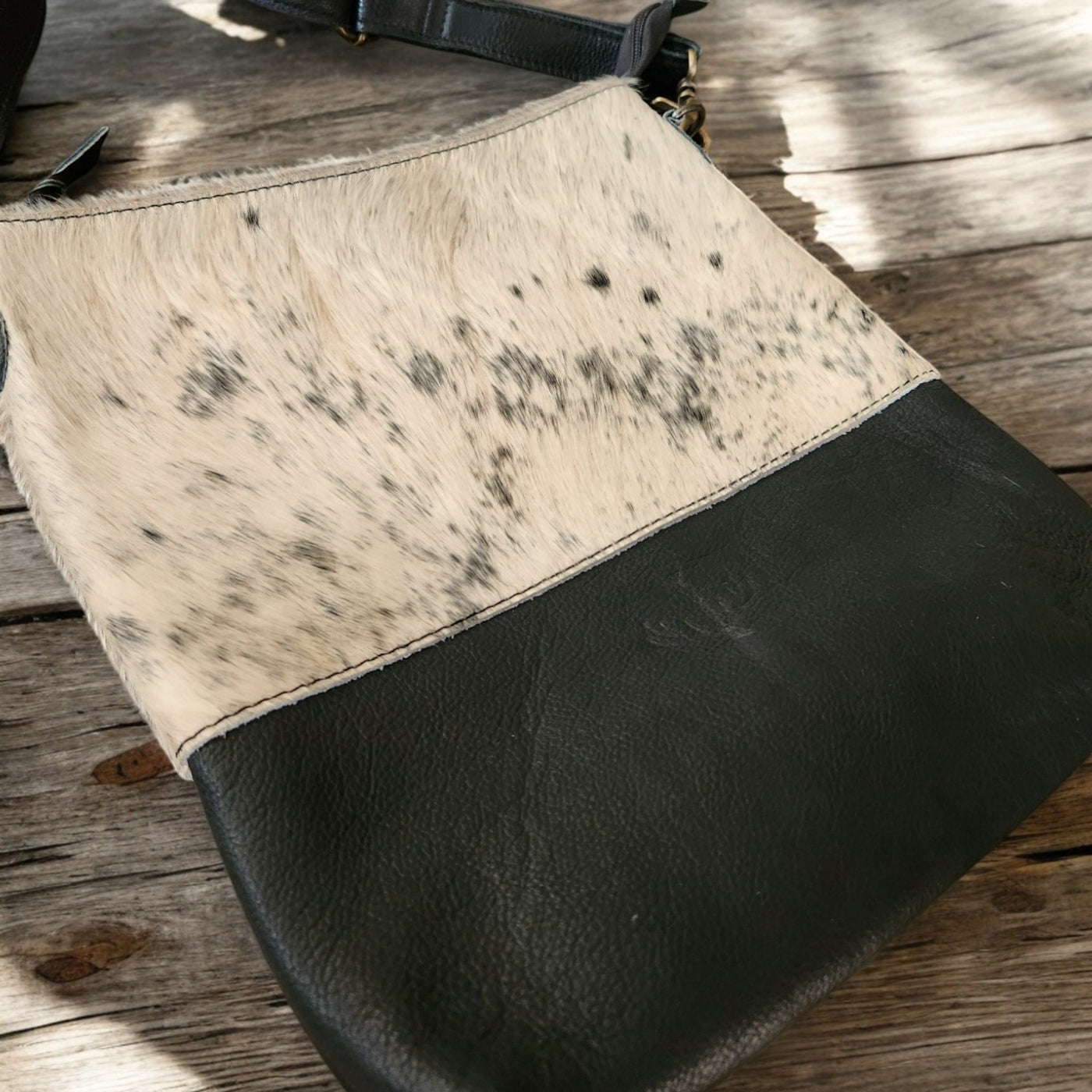 Sample Sale Highlands Genuine Cowhide Large Black Crossbody Bag Crossbody Purse #9 - Ranch Junkie Mercantile LLC 