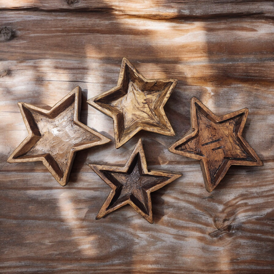 Wood Star Dough Bowl - Wood Star Bowl - Ranch Junkie Mercantile LLC 