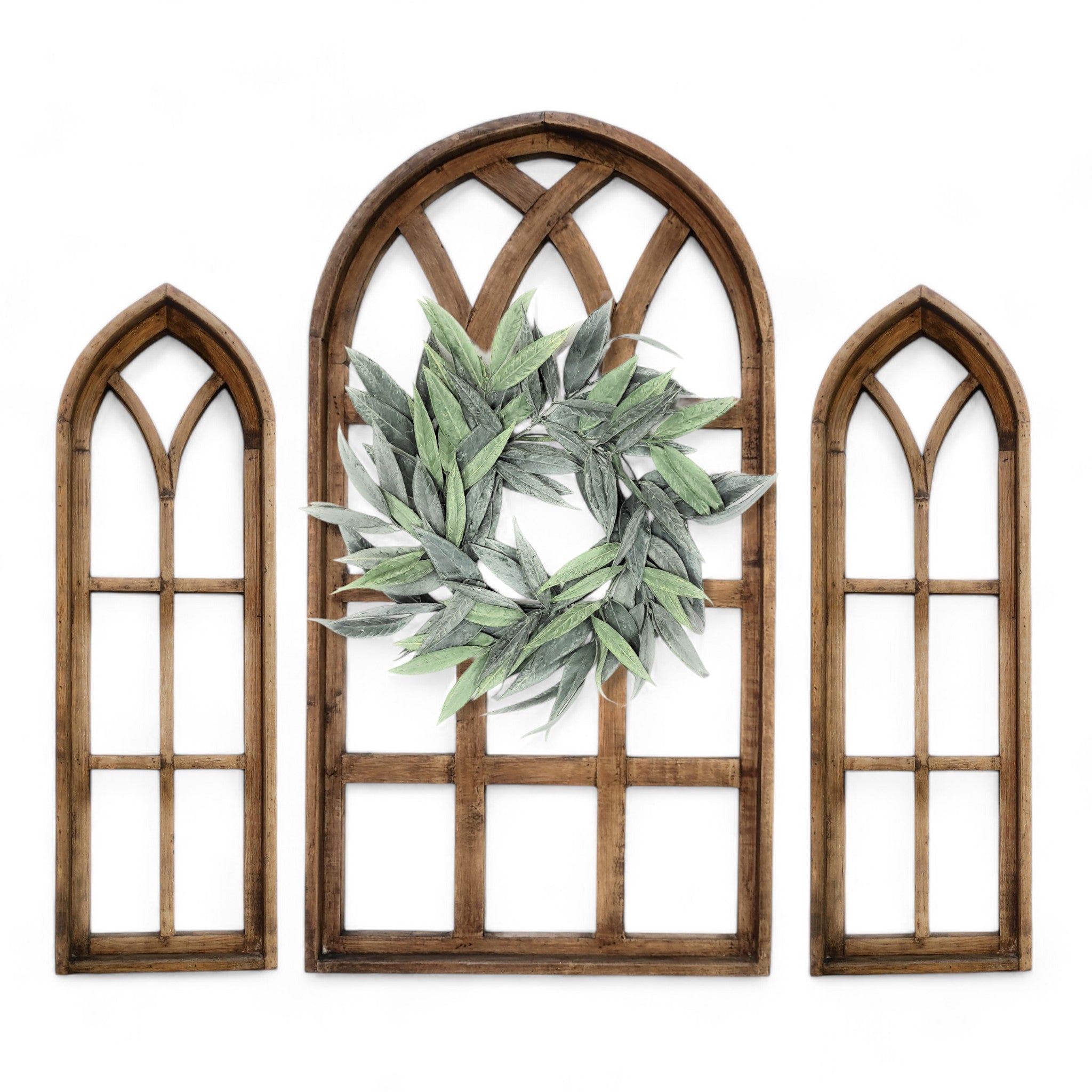 Set of 3 Farmhouse Wood Large Sunset Grove Window Collection- The Sunset Grove Collection + Wreath Option - Ranch Junkie Mercantile LLC 