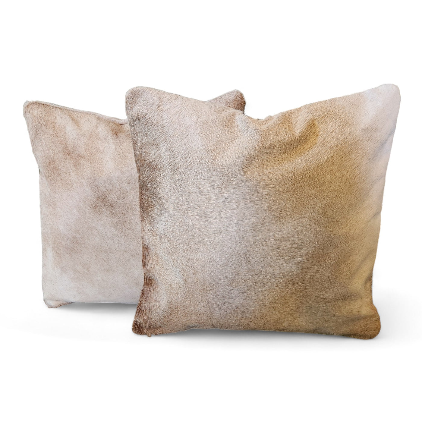 18x18 Toasted Marshmallow Palomino Genuine Cowhide Pillow Covers Double Sided Highlands Cowhide Pillow - Ranch Junkie Mercantile LLC 