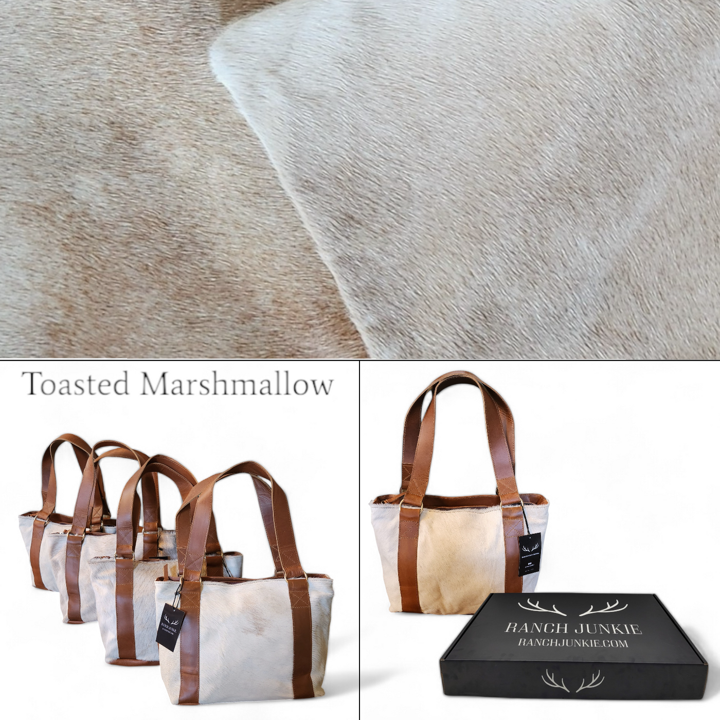 Bundle Deal Highlands Cowhide Tote Purse Saddle + Envelope Cowhide Large Wallet Saddle - Ranch Junkie Mercantile LLC 