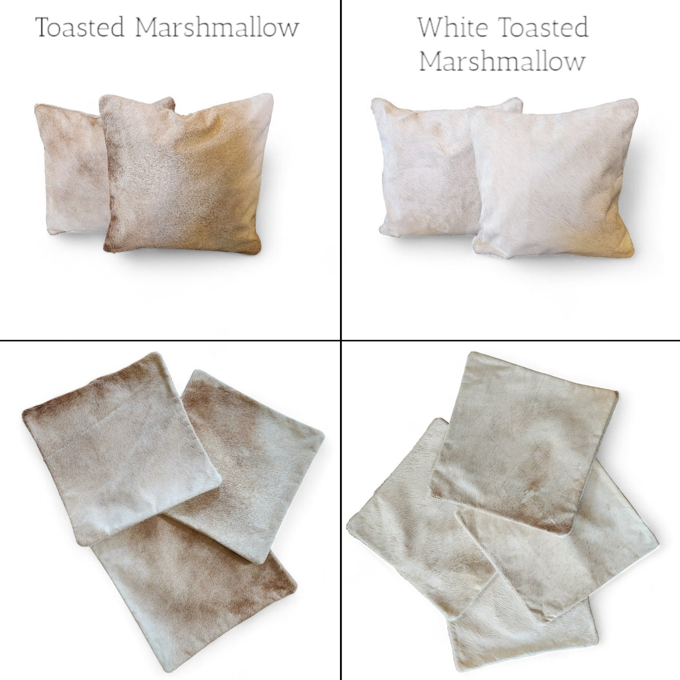 18x18 Toasted Marshmallow Palomino Genuine Cowhide Pillow Covers Double Sided Highlands Cowhide Pillow - Ranch Junkie Mercantile LLC 