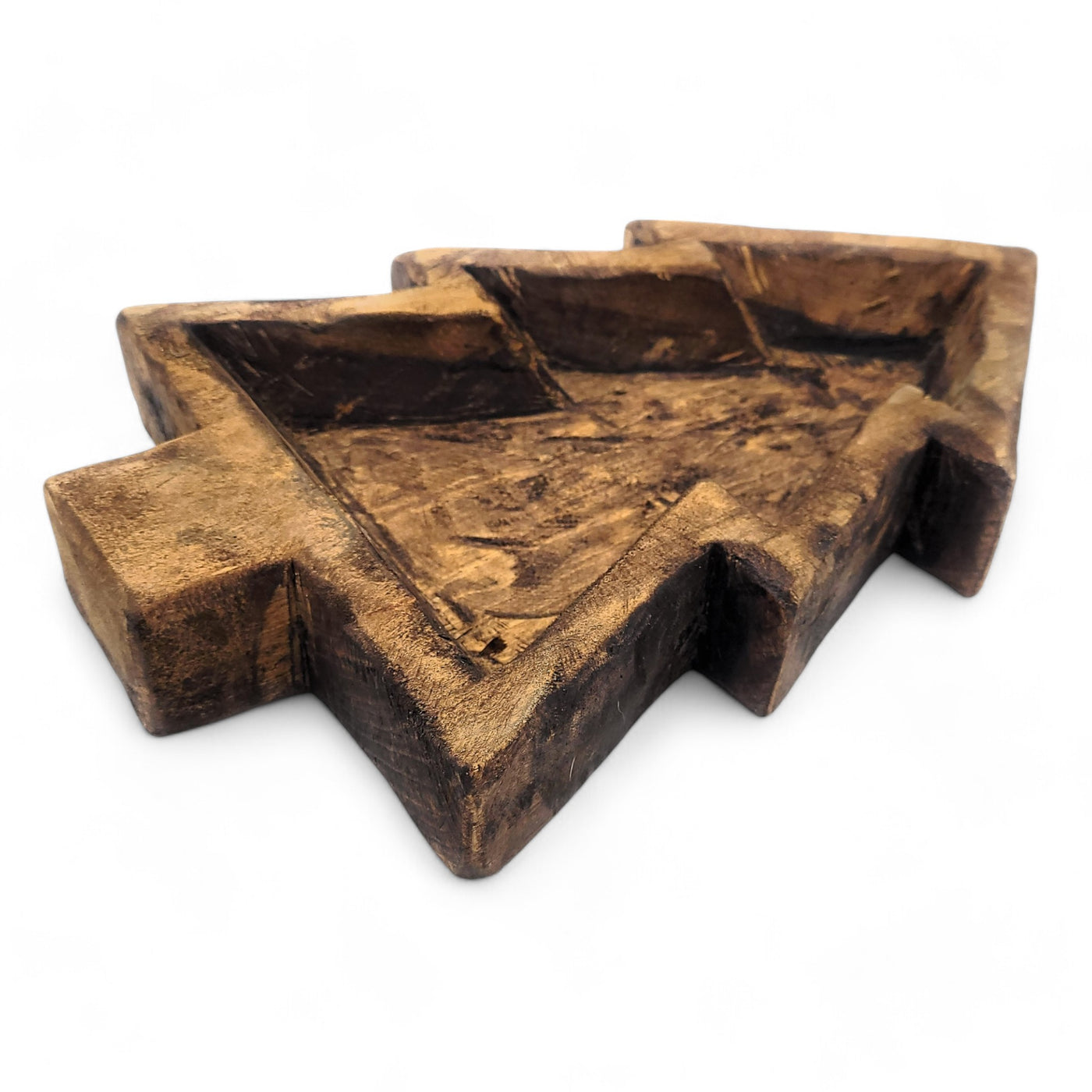 13"-14.5" Tree Bowl- Wooden Bowl Wood Dough Bowl- Christmas Tree Bowl - Ranch Junkie Mercantile LLC 