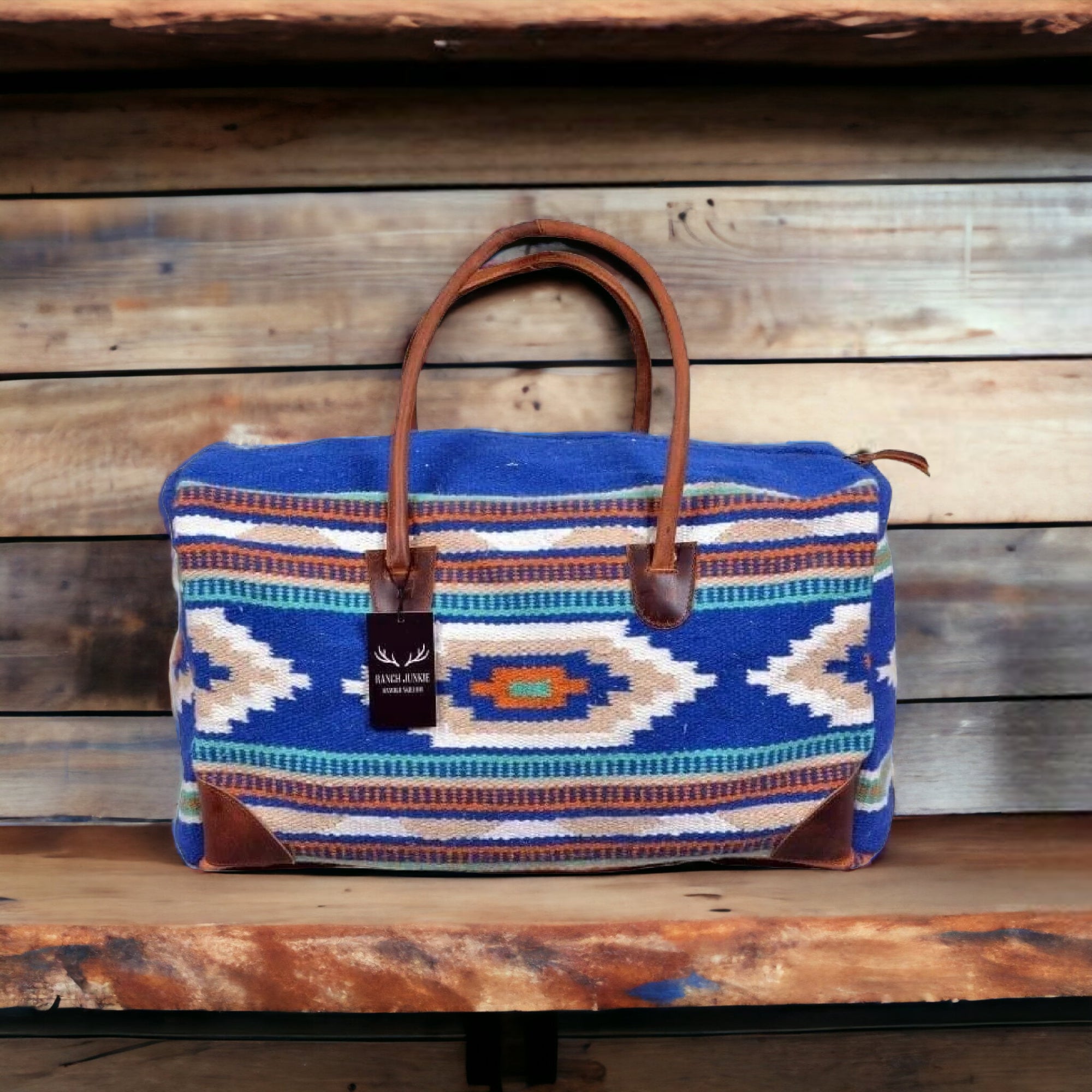 Bundle Deal Dakota Boho Aztec Saddle Blanket Large Weekender Southwestern Duffel Bag + Dakota Canteen Crossbody - Ranch Junkie Mercantile LLC 