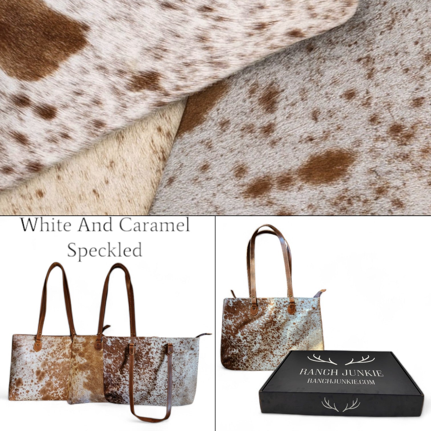 Bundle Deal Highlands Cowhide Large Tote Saddle + Envelope Cowhide Large Wallet Saddle - Ranch Junkie Mercantile LLC 