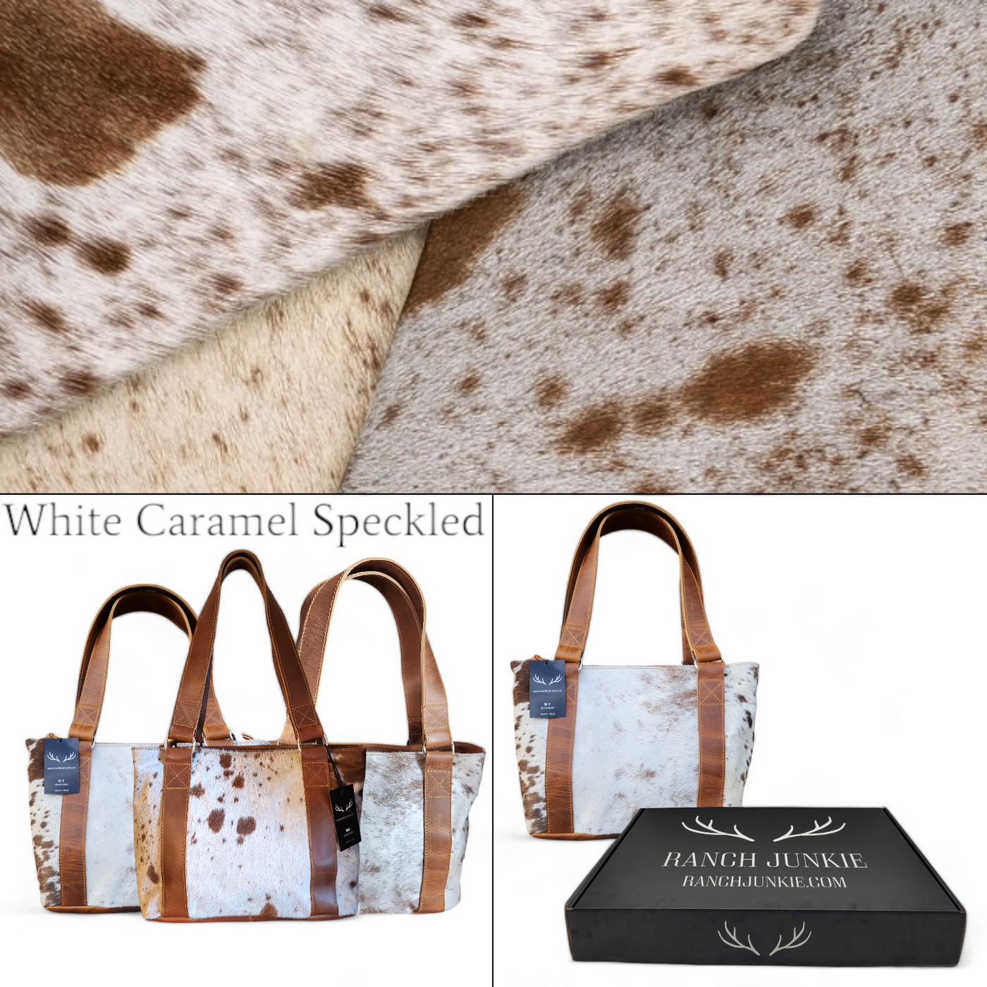 Bundle Deal Highlands Cowhide Tote Purse Saddle + Envelope Cowhide Large Wallet Saddle - Ranch Junkie Mercantile LLC 