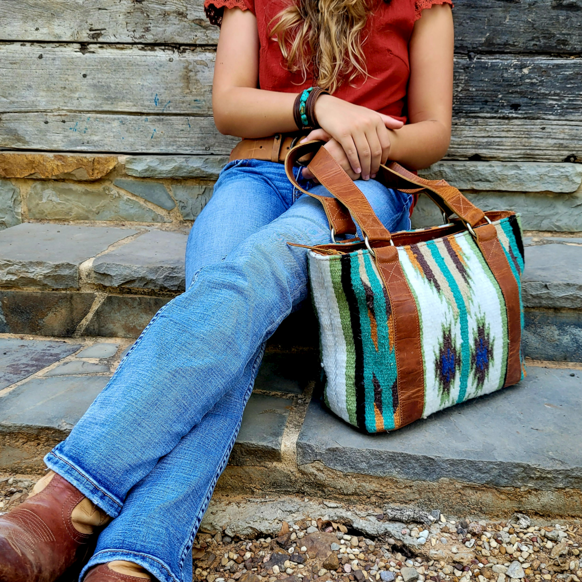 Bundle Deal Aspen Southwestern Handwoven Western Handbag + Aspen Large Handwoven Wool Boho Tote - Ranch Junkie Mercantile LLC 