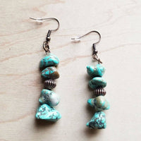 Stacked Turquoise and Copper Earrings - Ranch Junkie Mercantile LLC 