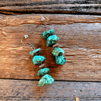 Stacked Turquoise and Copper Earrings - Ranch Junkie Mercantile LLC 