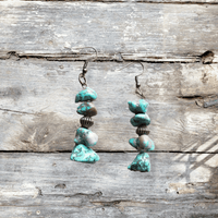 Stacked Turquoise and Copper Earrings - Ranch Junkie Mercantile LLC 